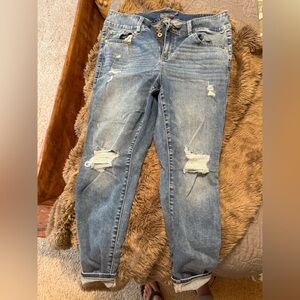 Torrid Blue Boyfriend Jeans with Distressed Details